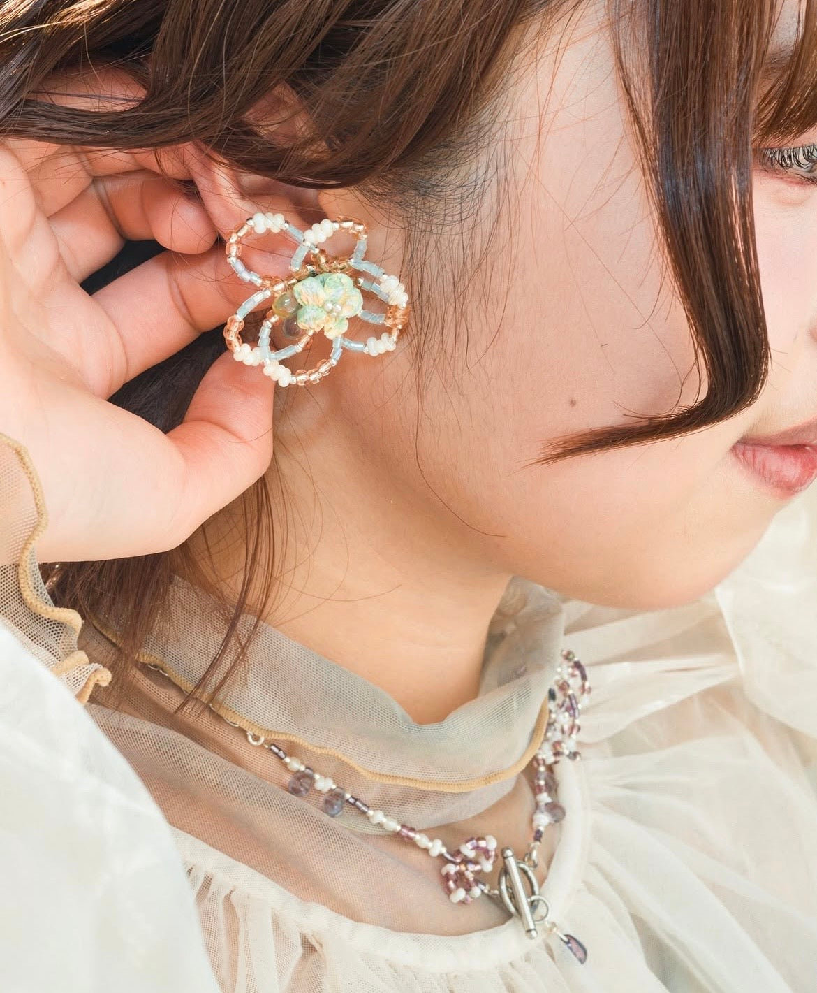 Flower Within A Flower Earrings (Colorful)
