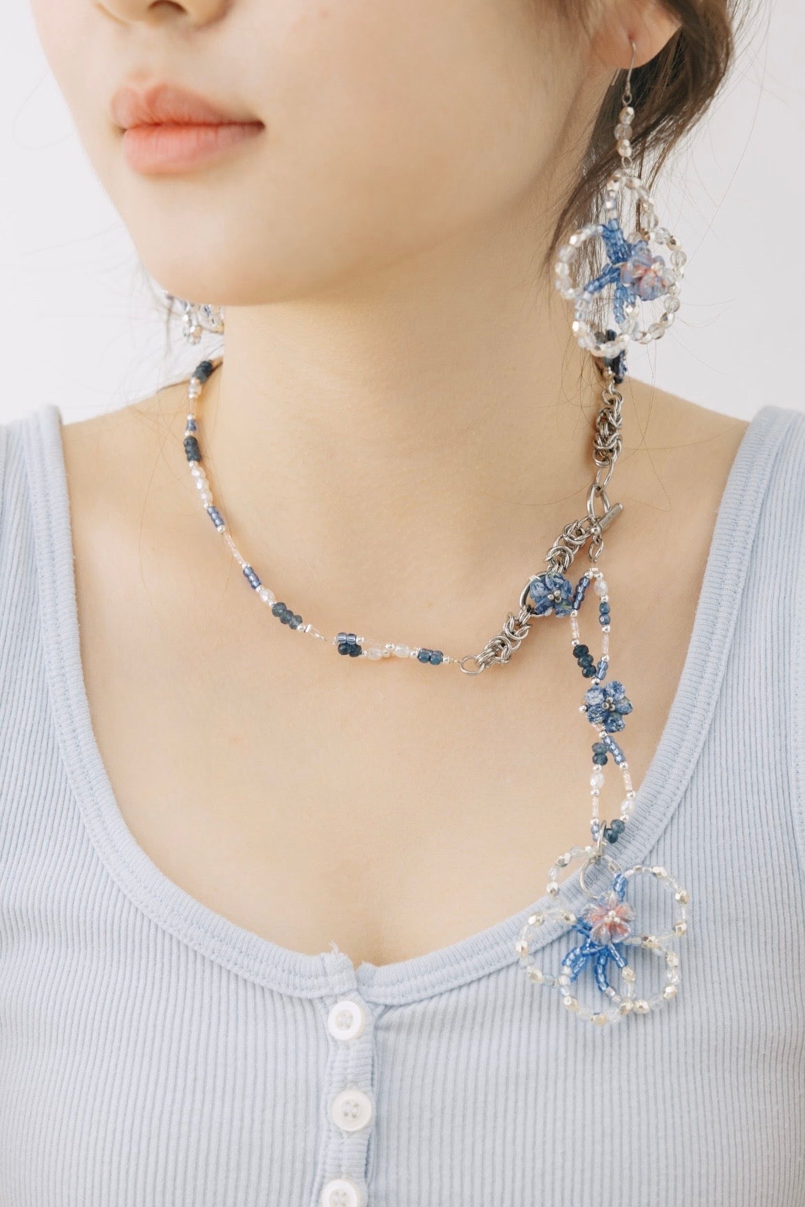 Flower in Flower Necklace (Starry Night)