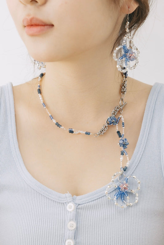Flower in Flower Necklace (Starry Night)