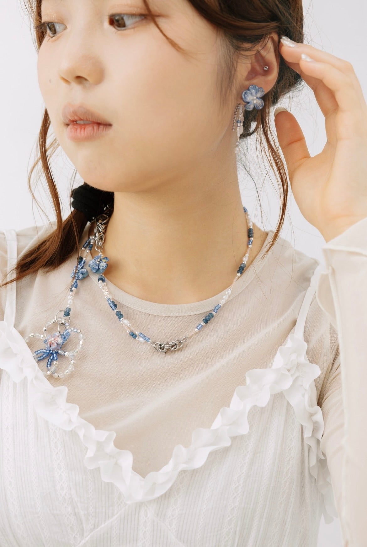 Flower in Flower Necklace (Starry Night)