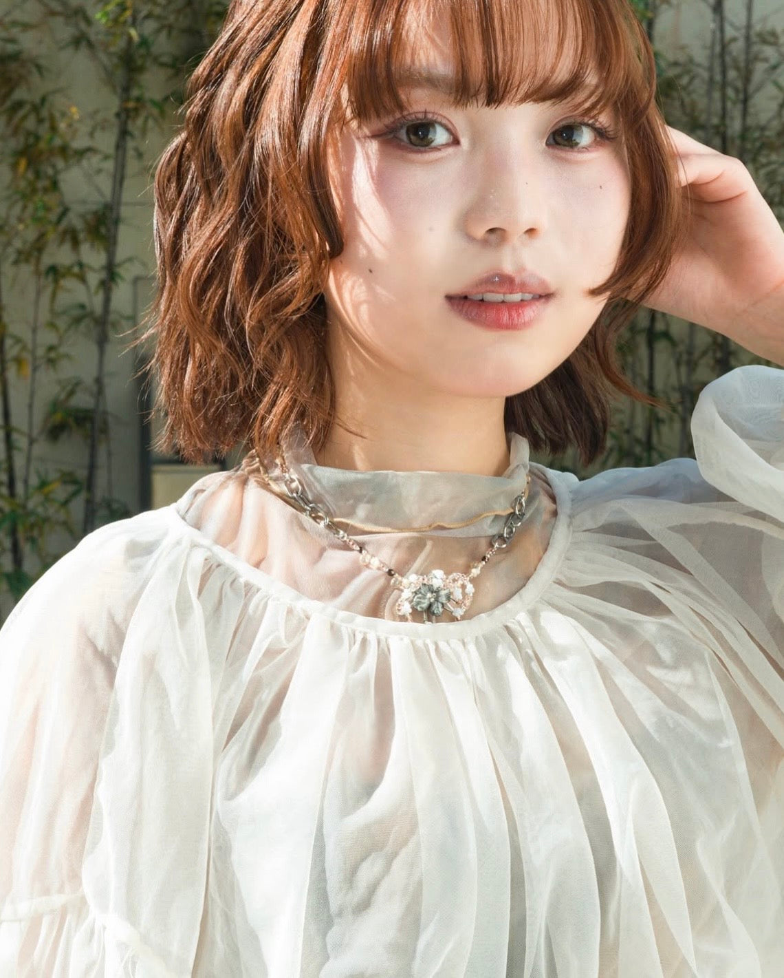 Flower-in-Flower Necklace (Brown)