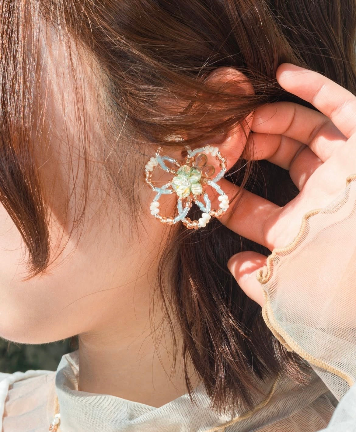 Flower Within A Flower Earrings (Colorful)